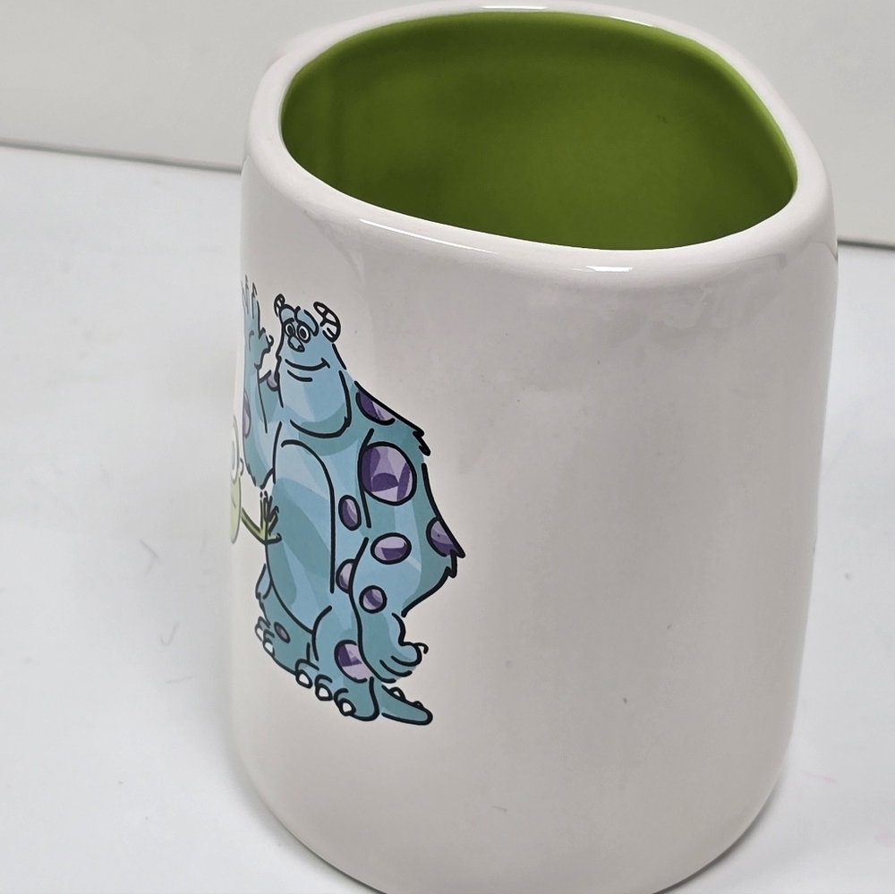 Rae Dunn Disney Monsters Inc Scream Team Mug Green Interior New - Picture 3 of 5
